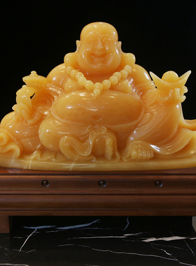 大肚佛客厅天然玉石装饰工艺品