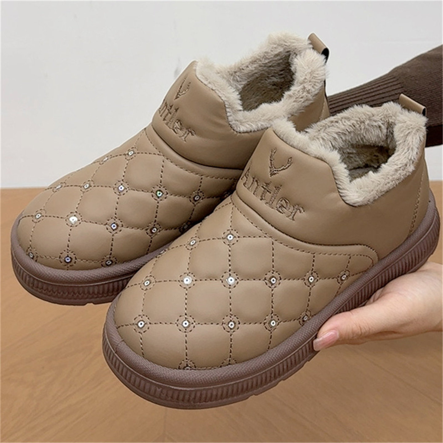 冬季加绒加厚保暖女棉靴老北京女棉鞋新款软底舒适时尚短筒棉靴,女鞋,棉鞋,淘宝优惠券,粉丝福利购,淘宝优惠卷