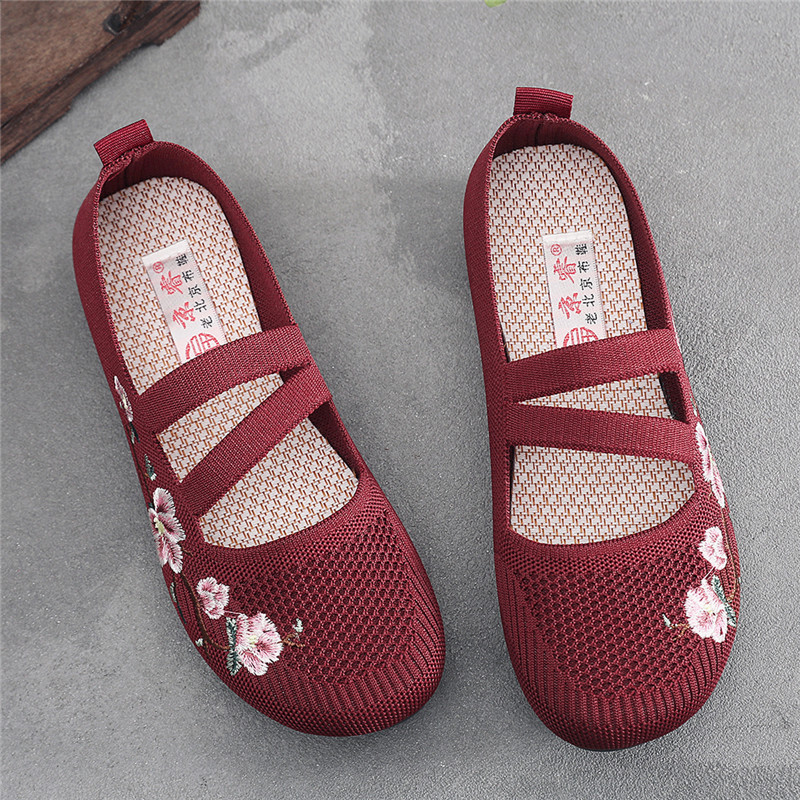 2023年新款京睿老北京布鞋女单鞋妈妈鞋飞织透气绣花鞋大码防滑鞋,女鞋,绣花鞋,淘宝优惠券,粉丝福利购,淘宝优惠卷