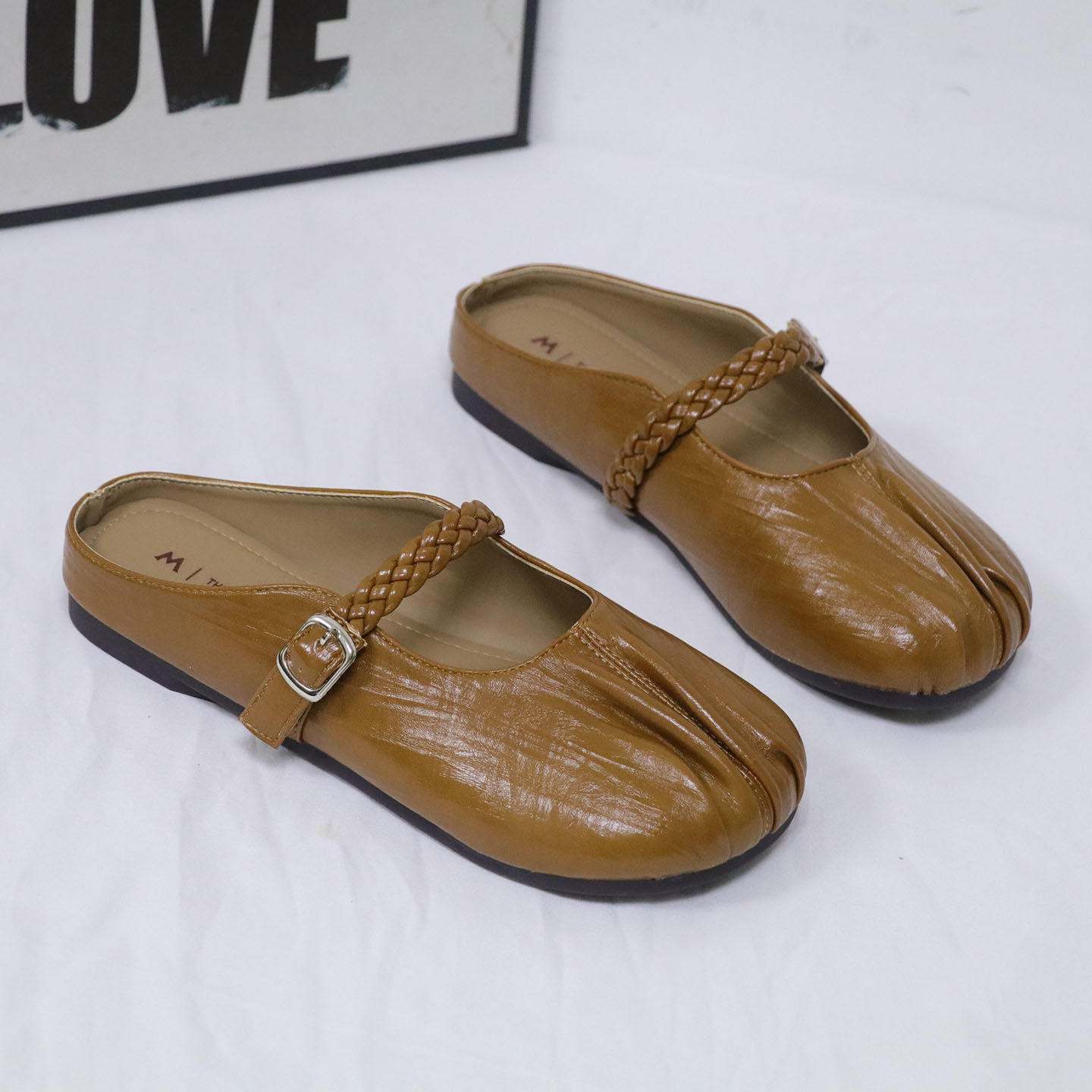 爆款包头半拖鞋女外穿2026新款夏法式褶皱豆豆穆勒鞋平底半拖单鞋,女鞋,浅口单鞋,淘宝优惠券,粉丝福利购,淘宝优惠卷