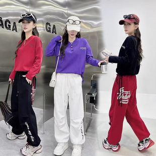 秋冬新品时尚休闲运动套装女宽松显瘦卫衣长裤广场舞曳步舞两件套