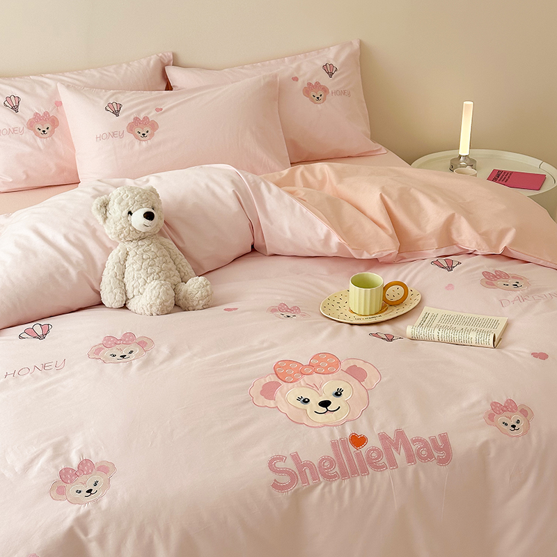 A类可爱全棉四件套雪莉玫