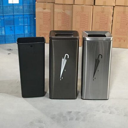 宾馆酒店大堂不锈钢雨伞桶商用立式方形门口置伞收纳架放雨伞筒