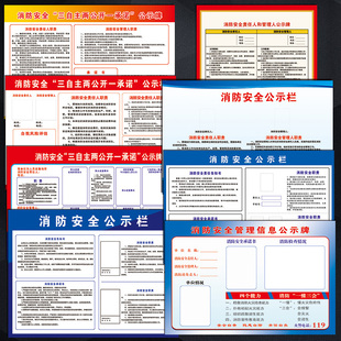 VCH60 消防站三自主两公开一承诺消防安全管理信息公示栏牌墙贴纸