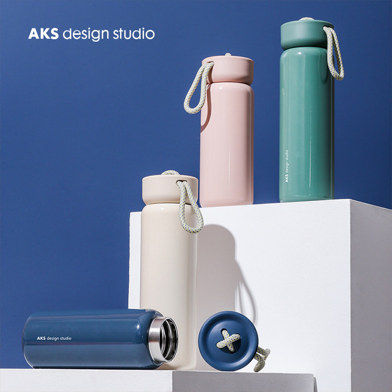 香港aks纽扣保温杯不锈钢随行杯