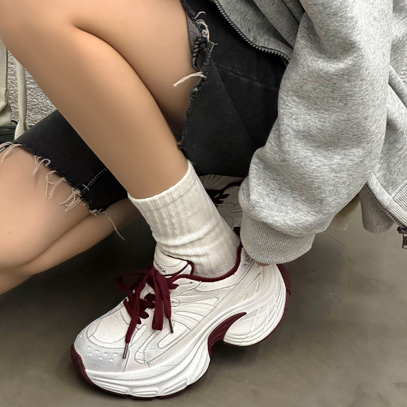 真皮复古做旧脏脏老爹鞋女