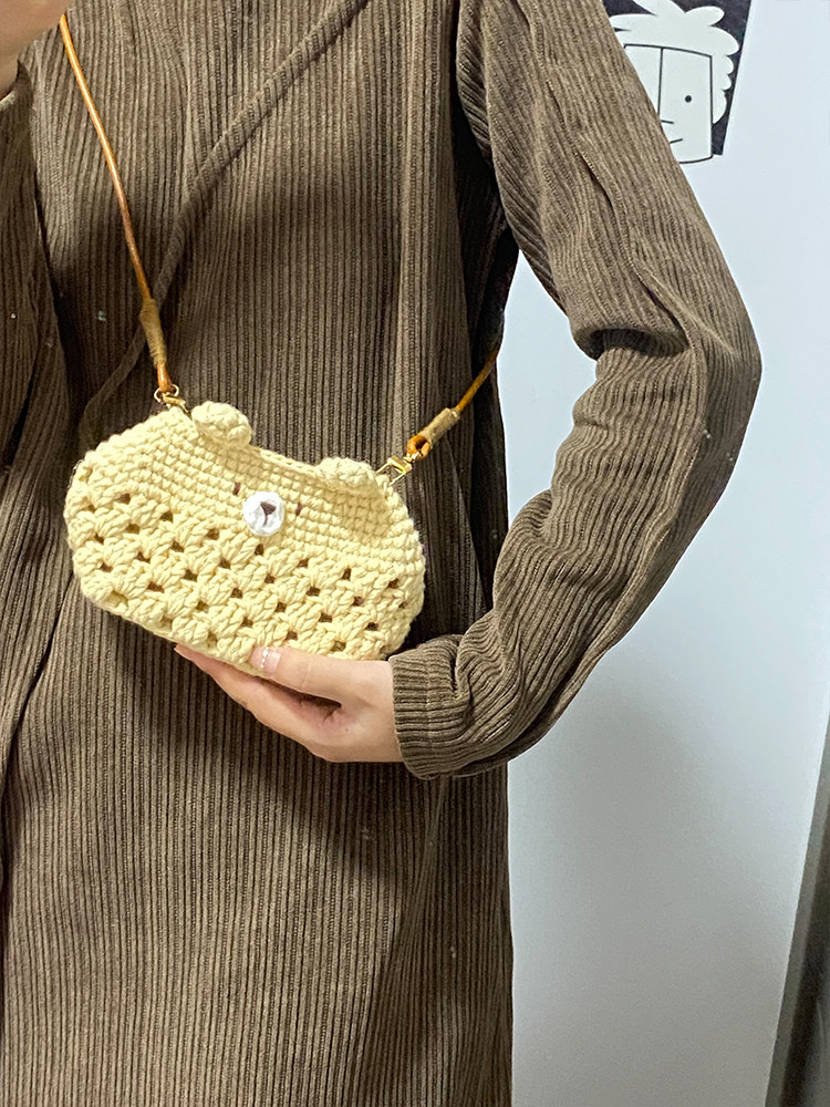 细牛奶棉手工钩织包包DIY