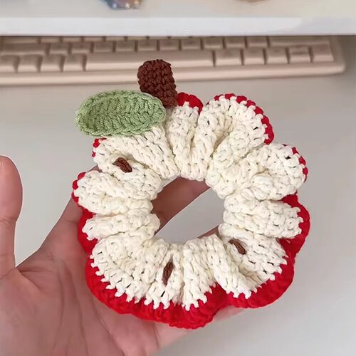苹果发圈编织diy材料包毛线团钩针可爱头绳发饰送女友礼物自制