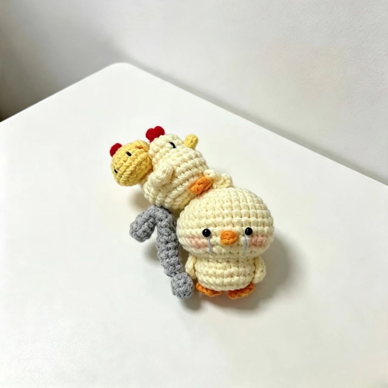 新款手作钩针创意玩偶一问三不鸡编织diy材料包毛线钩织手工自制