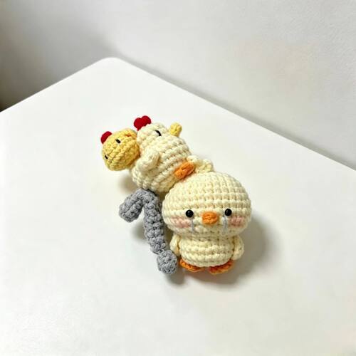 新款手作钩针创意玩偶一问三不鸡编织diy材料包毛线钩织手工自制