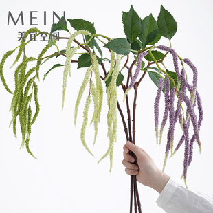 小众白绿色系2杈柔丽丝仿真花假花苋科家居装饰摄影道具软装花艺