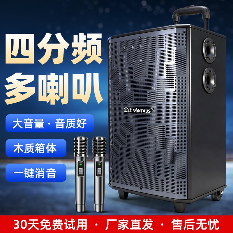 广场舞音响户外演出重低音移动拉杆唱k歌跳舞音箱无线蓝牙大功率