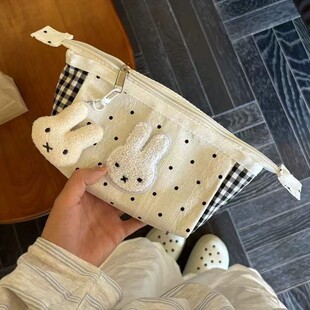 波点米菲兔笔袋女学生大容量小众文具袋卡通可爱高颜值化妆收纳包