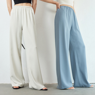 显瘦一片式 因由 宽松显瘦阔腿裤 抗皱垂感休闲裤 女 醋酸空气防晒裤