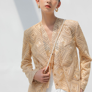 女洋气小众设计感宽松外套马甲高腰短裤 因由 套装 时尚 三件套 夏季