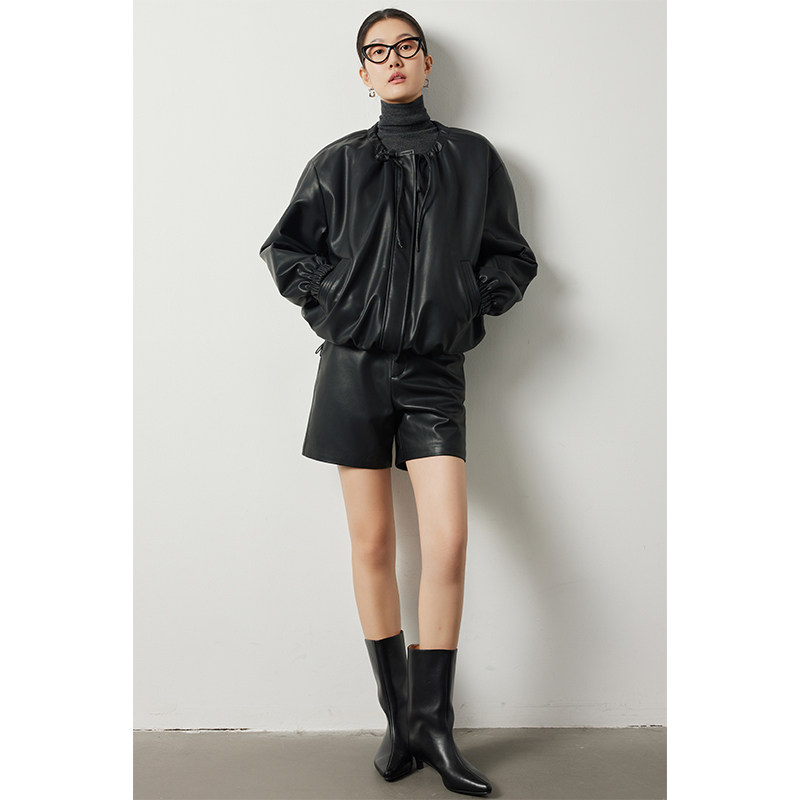 因由 美拉德PU皮外套女摩登复古潮流夹棉环保皮皮衣+PU皮短裤套装,女装/女士精品,时尚套装,淘宝优惠券,粉丝福利购,淘宝优惠卷