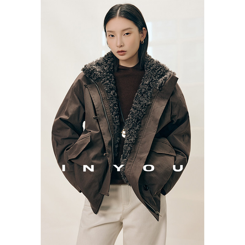 因由【12/22 am10:00上新】工装派克毛里加厚休闲时髦冬短款外套