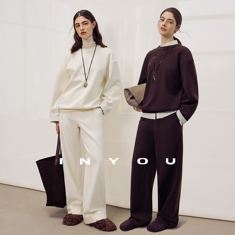 因由 秋冬ROW松紧阔腿裤休闲圆领套头卫衣时尚套装女秋冬二件套,女装/女士精品,时尚套装,淘宝优惠券,粉丝福利购,淘宝优惠卷
