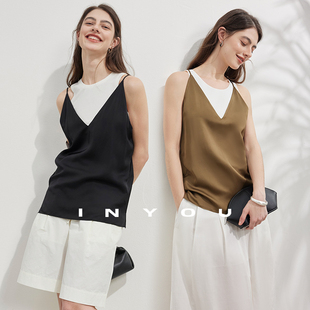 无袖 因由 春夏打底内搭叠穿V领吊带背心女 00上新 am10