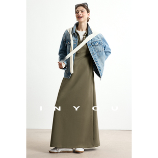 收腰百搭长袖 松弛显瘦纸片人POLO翻领修身 连衣裙女 极简美式 因由