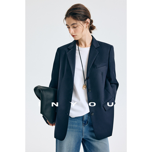 外套女 翻领宽松休闲西装 因由 静奢ROW老钱风复古摩登秋冬新款