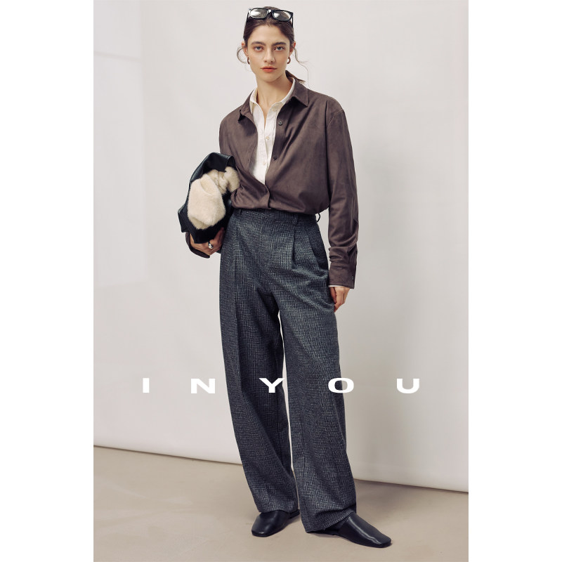 因由 羊毛高级知识分子新款休闲直通宽松西装裤女气质简约休闲裤,女装/女士精品,休闲裤,淘宝优惠券,粉丝福利购,淘宝优惠卷