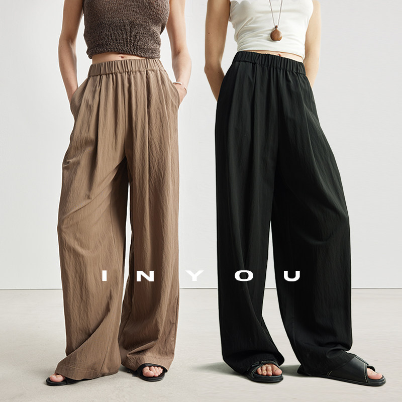 因由 松弛感老钱风裤子高腰西装阔腿裤垂感拖地裤宽松直筒休闲裤,女装/女士精品,休闲裤,淘宝优惠券,粉丝福利购,淘宝优惠卷