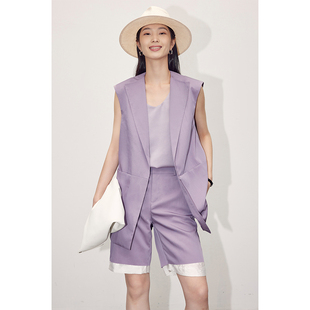 因由 夏日极简凹造型利器马甲两件套高定OL轻奢时髦知识分子套装