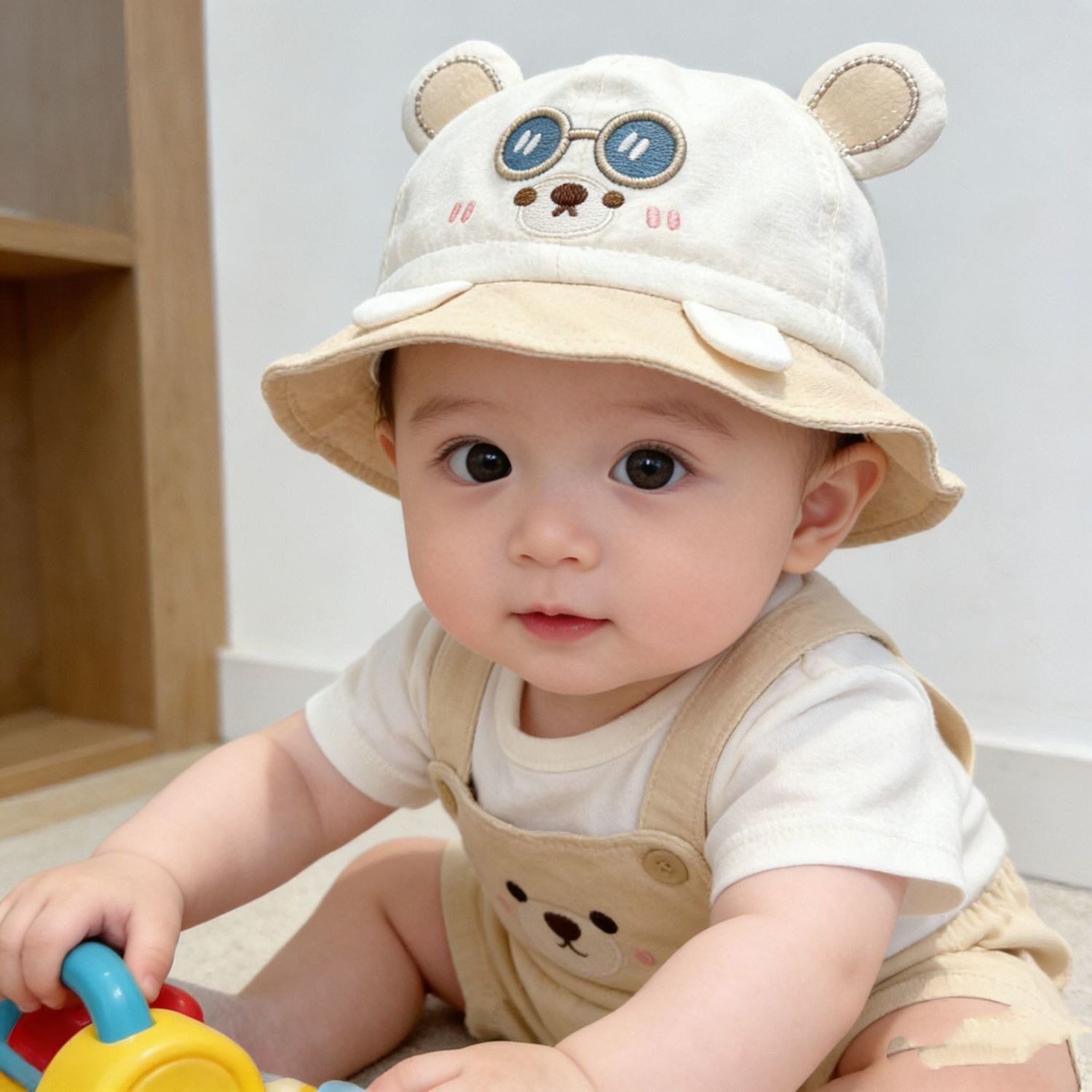 婴儿帽子春秋季薄款宝宝外出防晒遮阳帽婴幼儿可爱儿童渔夫帽