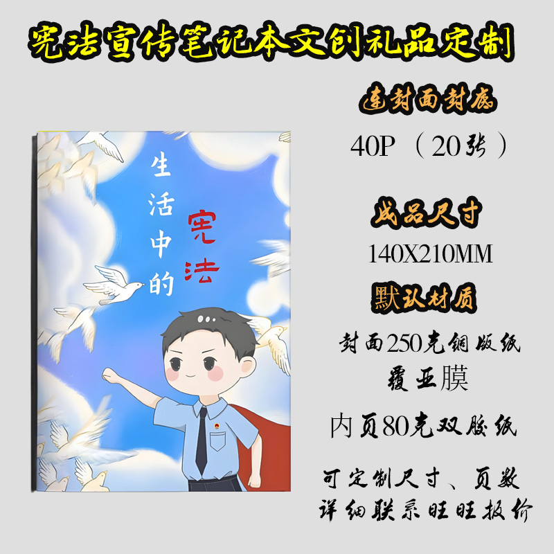 政法委检察院税务局国家宪法日普法宣传纪念礼品骑马订记事笔记本
