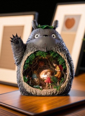 宫崎骏系列gk大龙猫全家福可发光家居送女友礼物周边动漫手办摆件