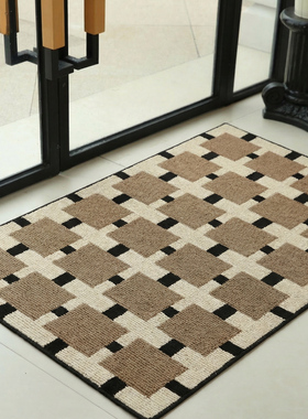 中古风地垫入户门垫2026新款高级感进门耐脏防滑家用玄关门口脚垫