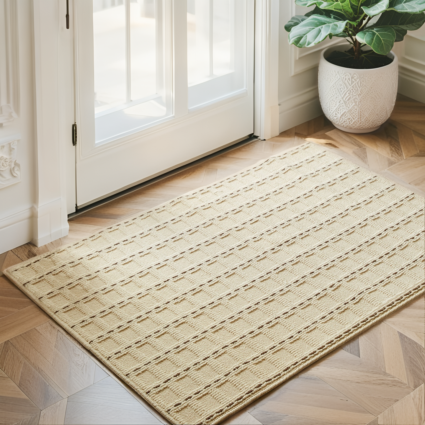 法式奶油风入户门地垫门口地毯