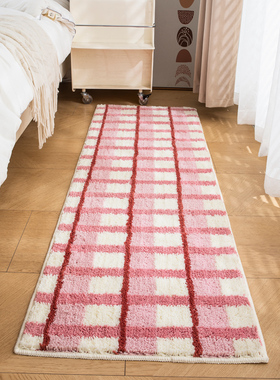 韩式高级感床边地毯卧室ins风客厅地垫子加厚植绒女孩房间床边毯