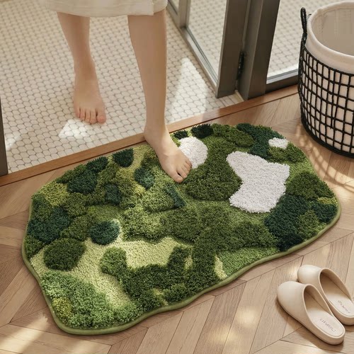 森林地垫浴室吸水防滑垫加厚植绒