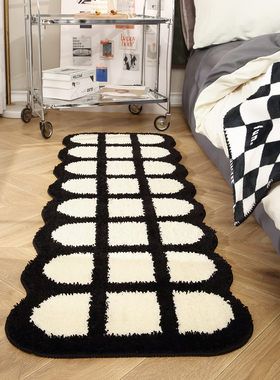 奶油风床边地毯卧室ins风客厅地垫加厚毛绒房间床边垫沙发茶几垫
