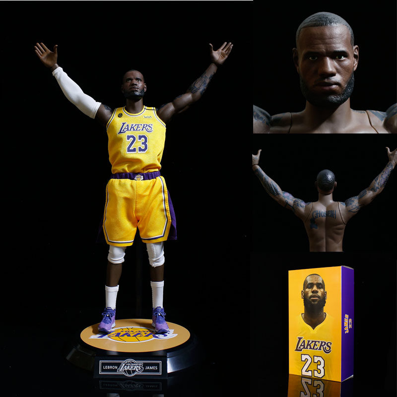 nba詹姆斯james手办12寸篮球明星抛镁粉 1/6库里人偶模型摆件礼品