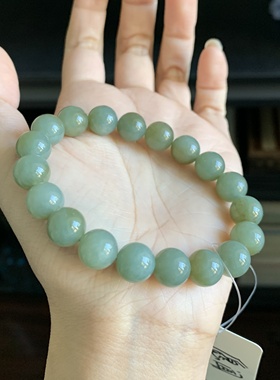 毛毛的翠/M 11587/和田玉青玉带糖手串//100