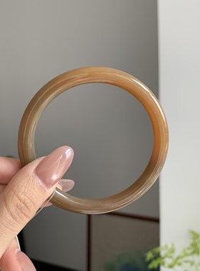 毛毛的翠/M 10164/天然和田玉特色浓糖青花手镯/圈口55.2/1750