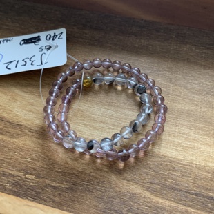 3512 紫水晶 黑银钛 毛毛 水晶长串 莎弗莱 240 翠