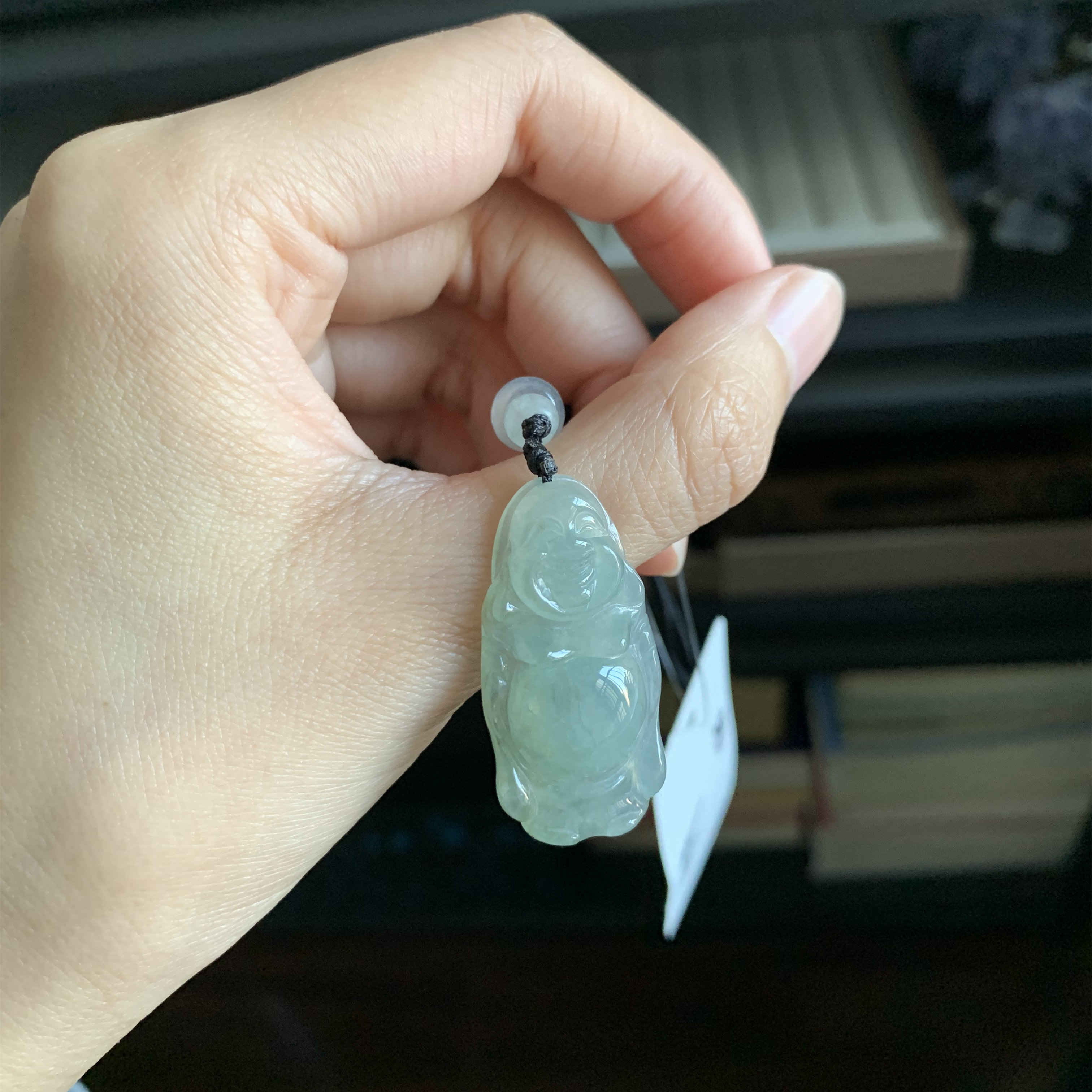 毛毛的翠//M 12322/天然油青佛公挂件/180