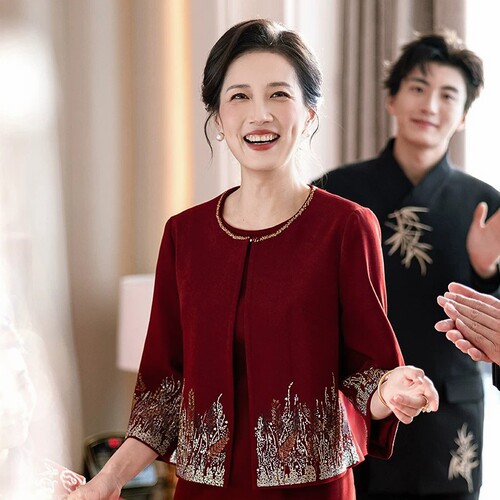 2026夏季时尚优雅喜妈妈婚宴结婚礼服高贵年轻喜婆婆套装连衣裙女