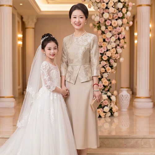 香槟色妈妈婚宴礼服旗袍高贵