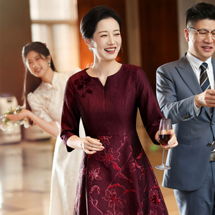 2026春秋喜婆婆婚宴装高贵气质妈妈婚礼服复古典雅敬酒新中式旗袍