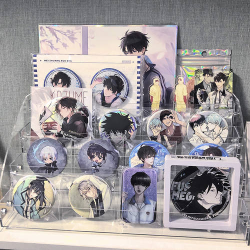 吧唧收纳盒透明多层阶梯展示架