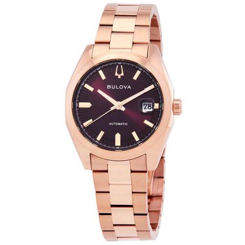 海外代购BULOVA/宝路华男士手表欧美腕表自动上链日历显示玫瑰金