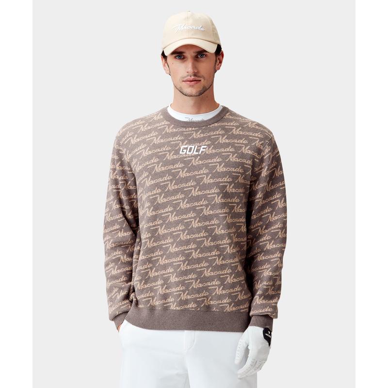 代购MACADE男士毛衣保暖耐用混纺宽松高尔夫户外针织爆款简约