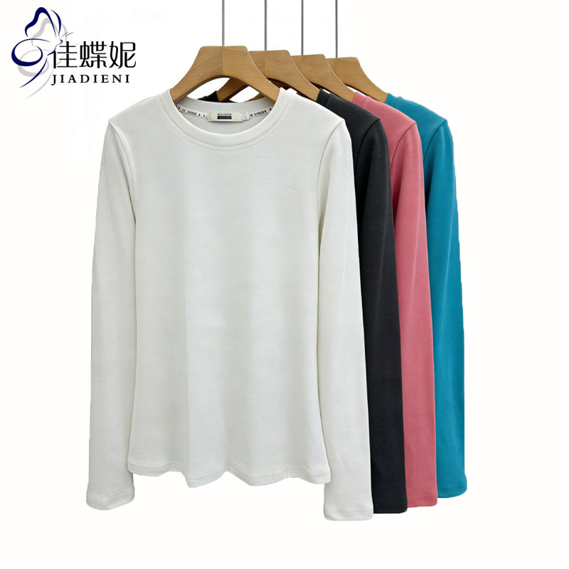 佳蝶妮欧货长袖T恤女打底衫2026秋冬内搭新款百搭纯棉圆领上衣,女装/女士精品,大码内搭,淘宝优惠券,粉丝福利购,淘宝优惠卷
