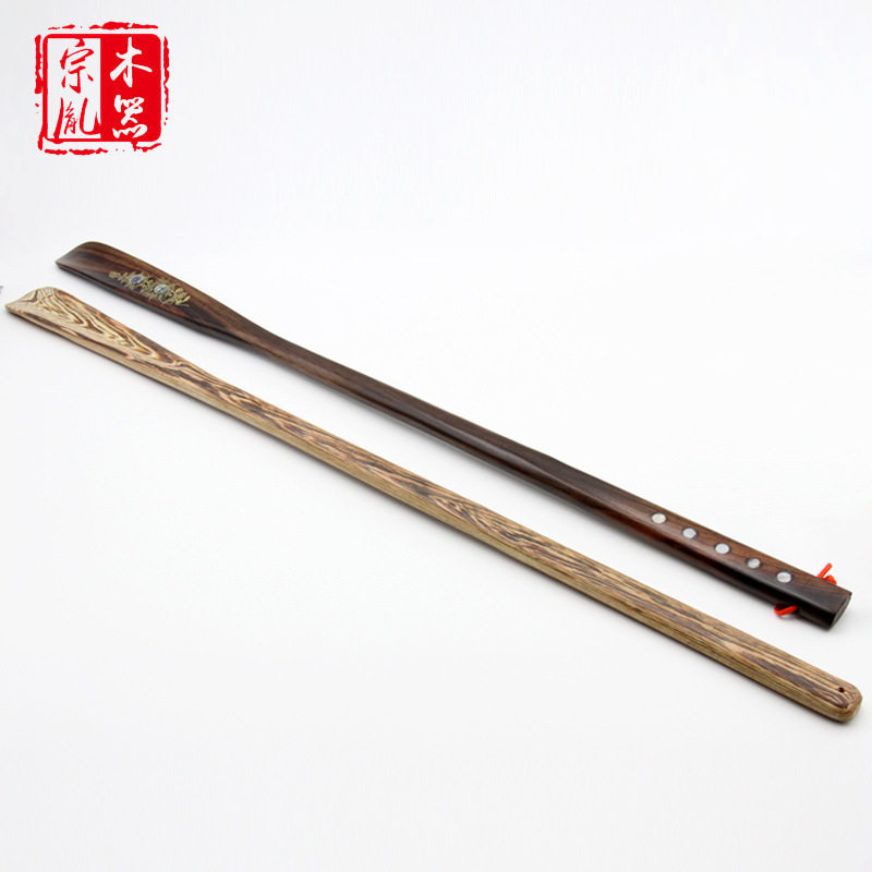 鸡翅木黑檀黄铜鞋拔子长柄木质拔鞋器免弯腰懒人提鞋鞋扒