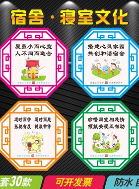 学校宿舍文化墙布置装饰贴纸员工学生寝室楼道走廊励志文明标语
